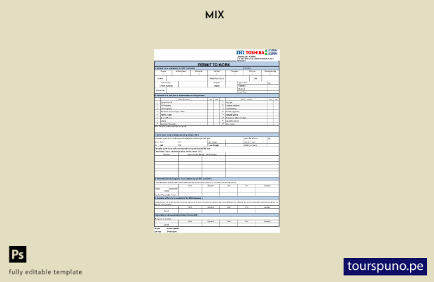 lista para imprimir plantilla de permiso de trabajo de Ihi Toshiba